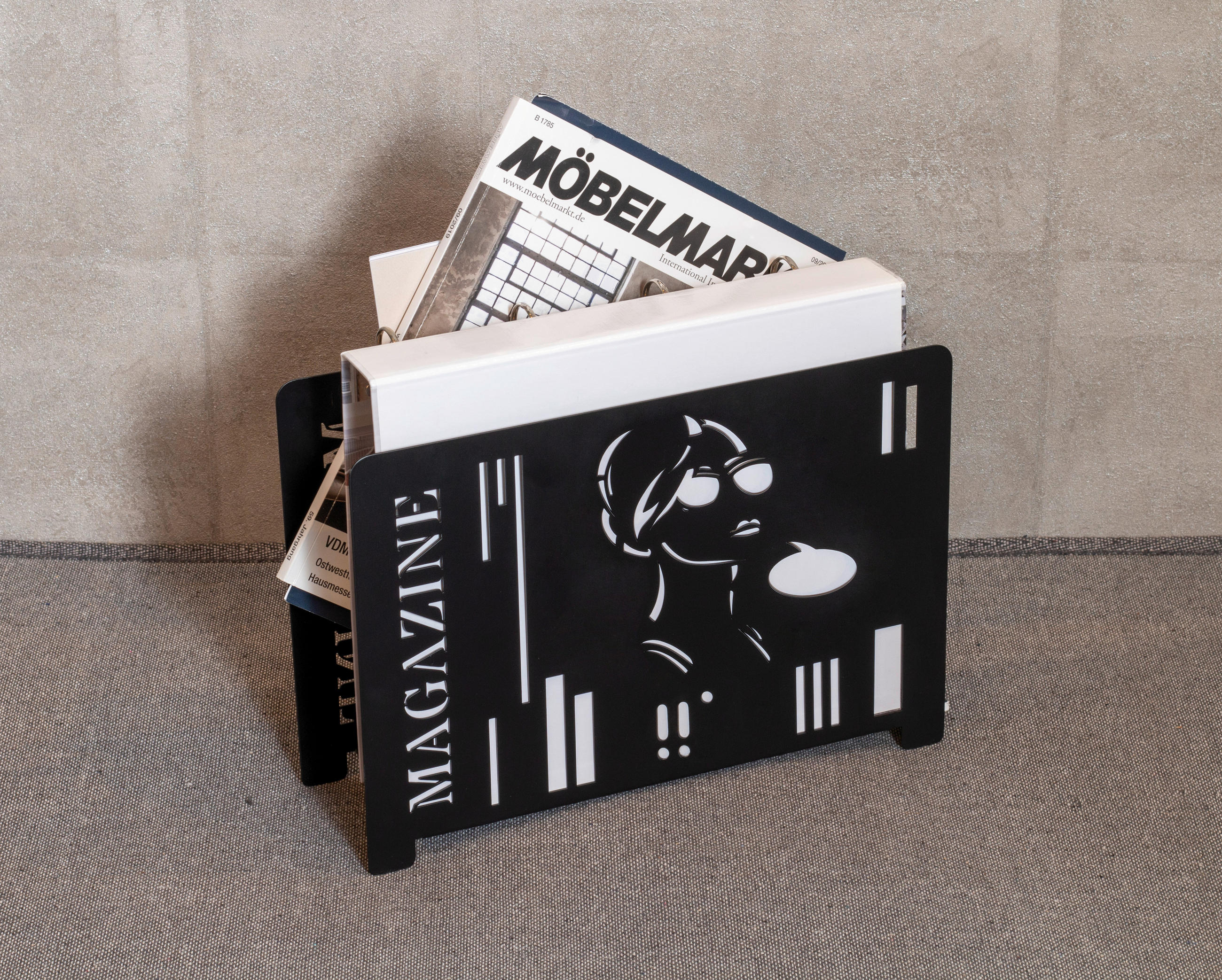 ZEITUNGSSTÄNDER Metall Schwarz  - Schwarz, Design, Metall (37/26/12cm)