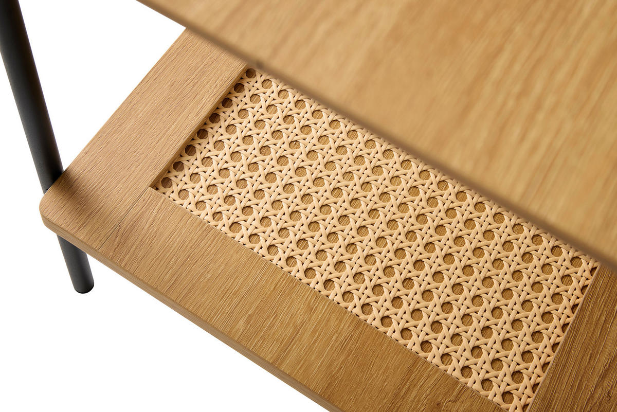 BEISTELLTISCH 45/45/55 cm Eichefarben  - Eichefarben/Schwarz, Basics, Holzwerkstoff/Metall (45/45/55cm) - Boxxx