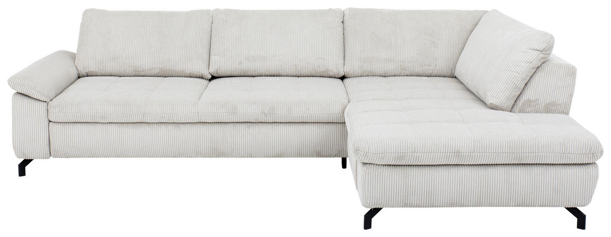 SEDEŽNA GARNITURA, velur ekru  - ekru, Moderno, tekstil - Beldomo Style