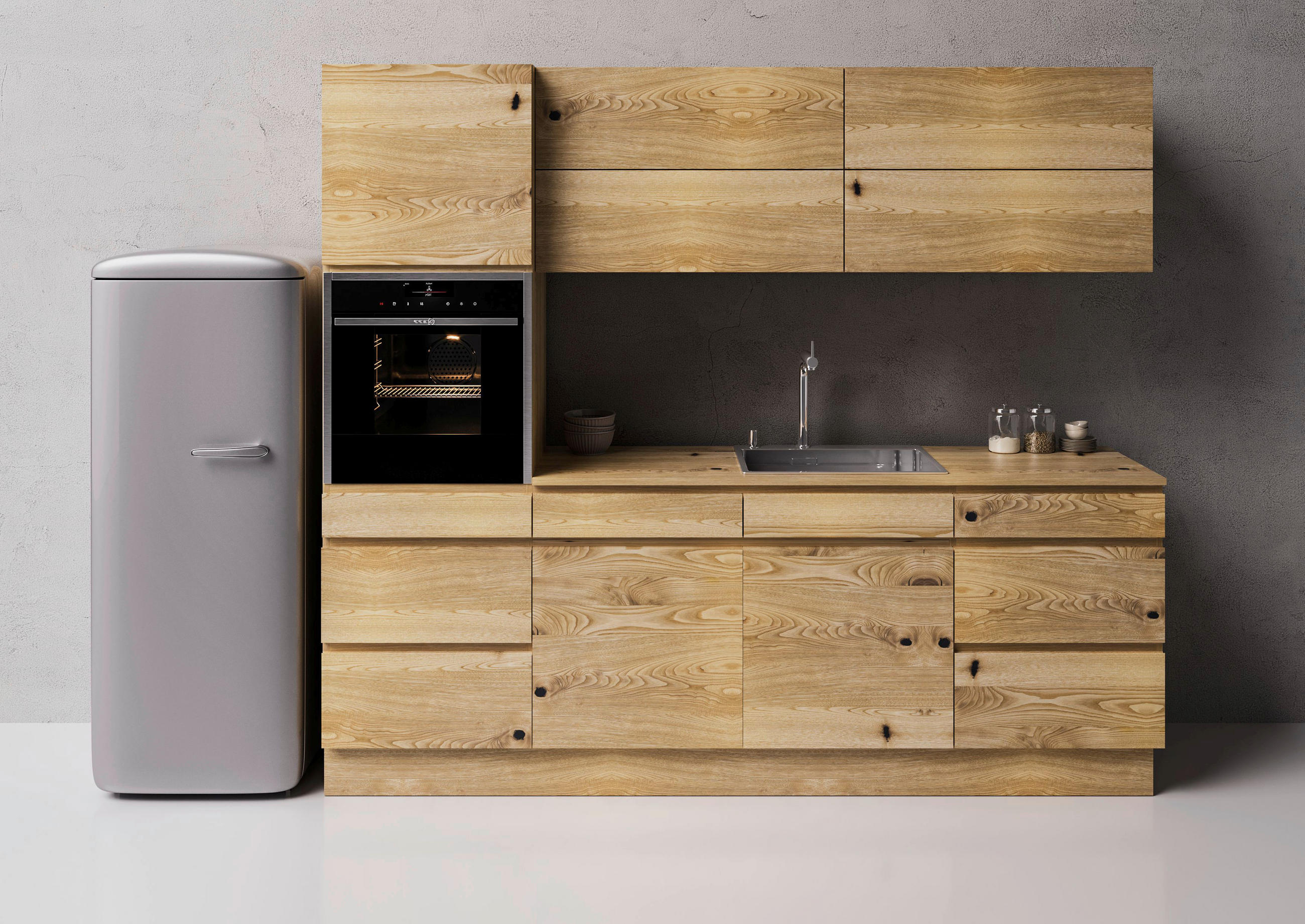 KÜCHENLEERBLOCK 240 cm   in Kastanienfarben  - Kastanienfarben/Eichefarben, Basics, Holz (240cm) - OSTER