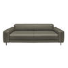 3-SITZER-SOFA  in Echtleder Grau   - Anthrazit/Grau, Design, Leder/Metall (230/70/109cm) - Johann Jakob