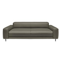 3-SITZER-SOFA  in Echtleder Grau   - Anthrazit/Grau, Design, Leder/Metall (230/70/109cm) - Johann Jakob