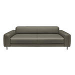 3-SITZER-SOFA  in Echtleder Grau   - Anthrazit/Grau, Design, Leder/Metall (230/70/109cm) - Johann Jakob
