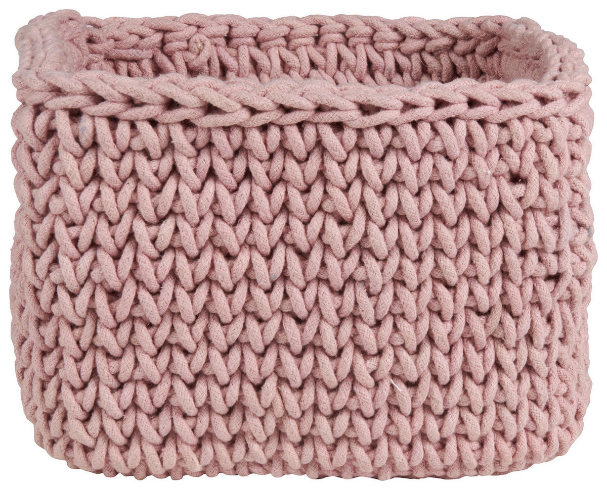 TÁROLÓKOSÁR 24/18/24 cm  - pink, Basics, textil (24/18/24cm) - Patinio
