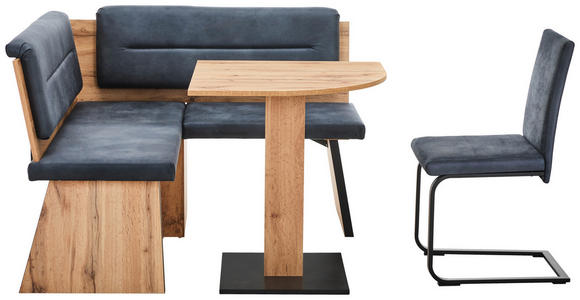ECKBANKGRUPPE in Textil, Metall, Holzwerkstoff Anthrazit, Eichefarben - Eichefarben/Anthrazit, KONVENTIONELL, Holzwerkstoff/Textil (130/130cm) - Cantus