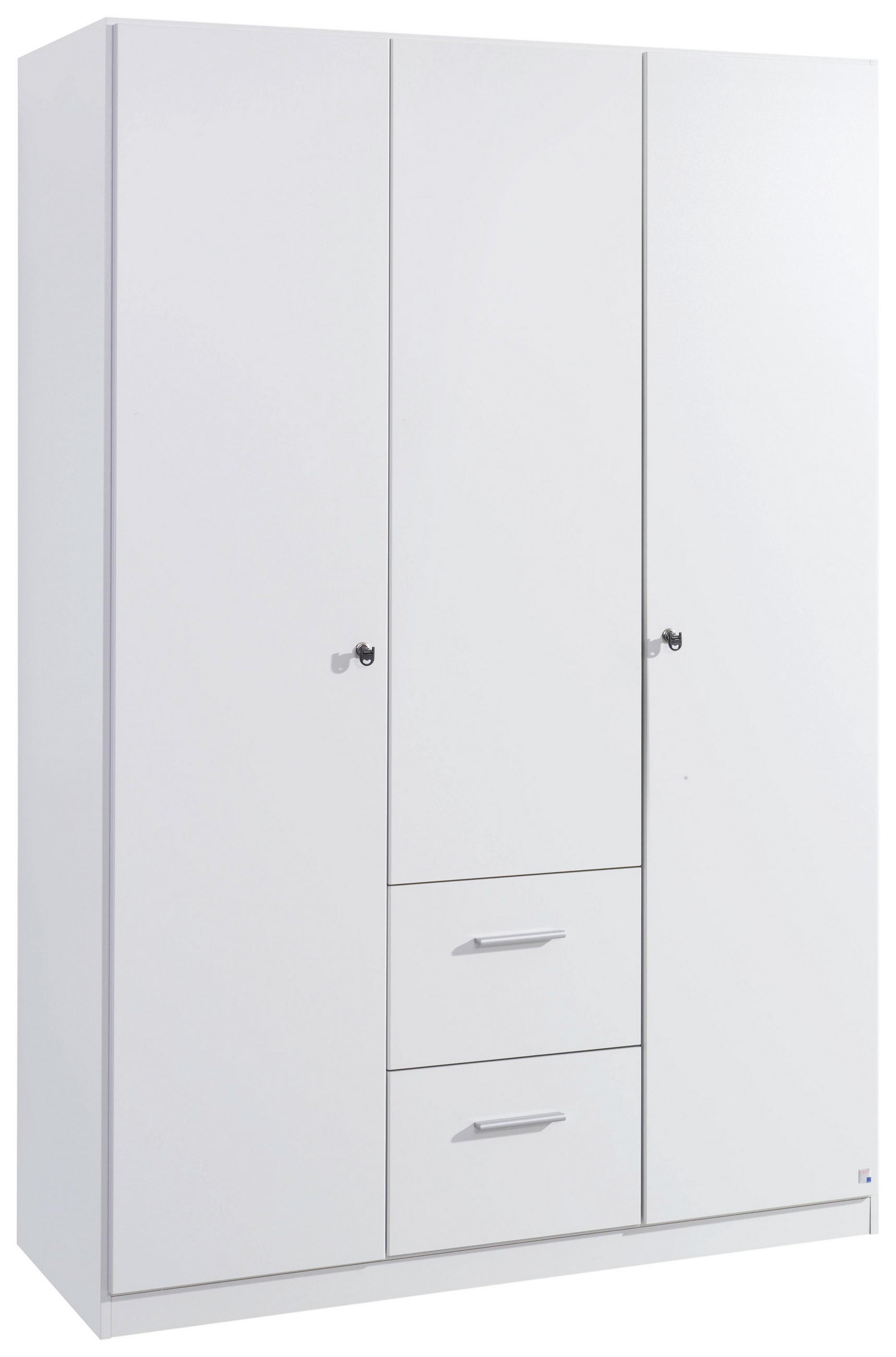 DREHTÜRENSCHRANK 3-türig Weiß  - Weiß, Basics, Holzwerkstoff (136/197/54cm) - Xora