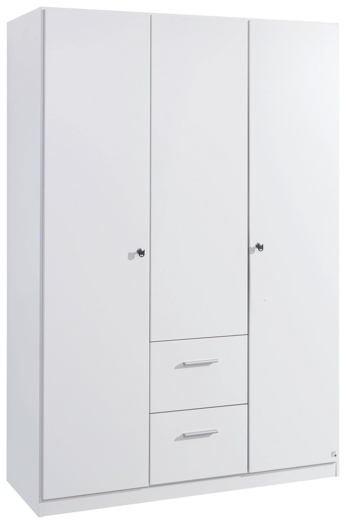 DREHTÜRENSCHRANK 3-türig Weiß  - Weiß, Basics, Holzwerkstoff (136/197/54cm) - Xora