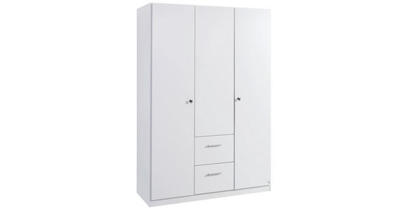 DREHTÜRENSCHRANK 3-türig Weiß  - Weiß, Basics, Holzwerkstoff (136/197/54cm) - Xora