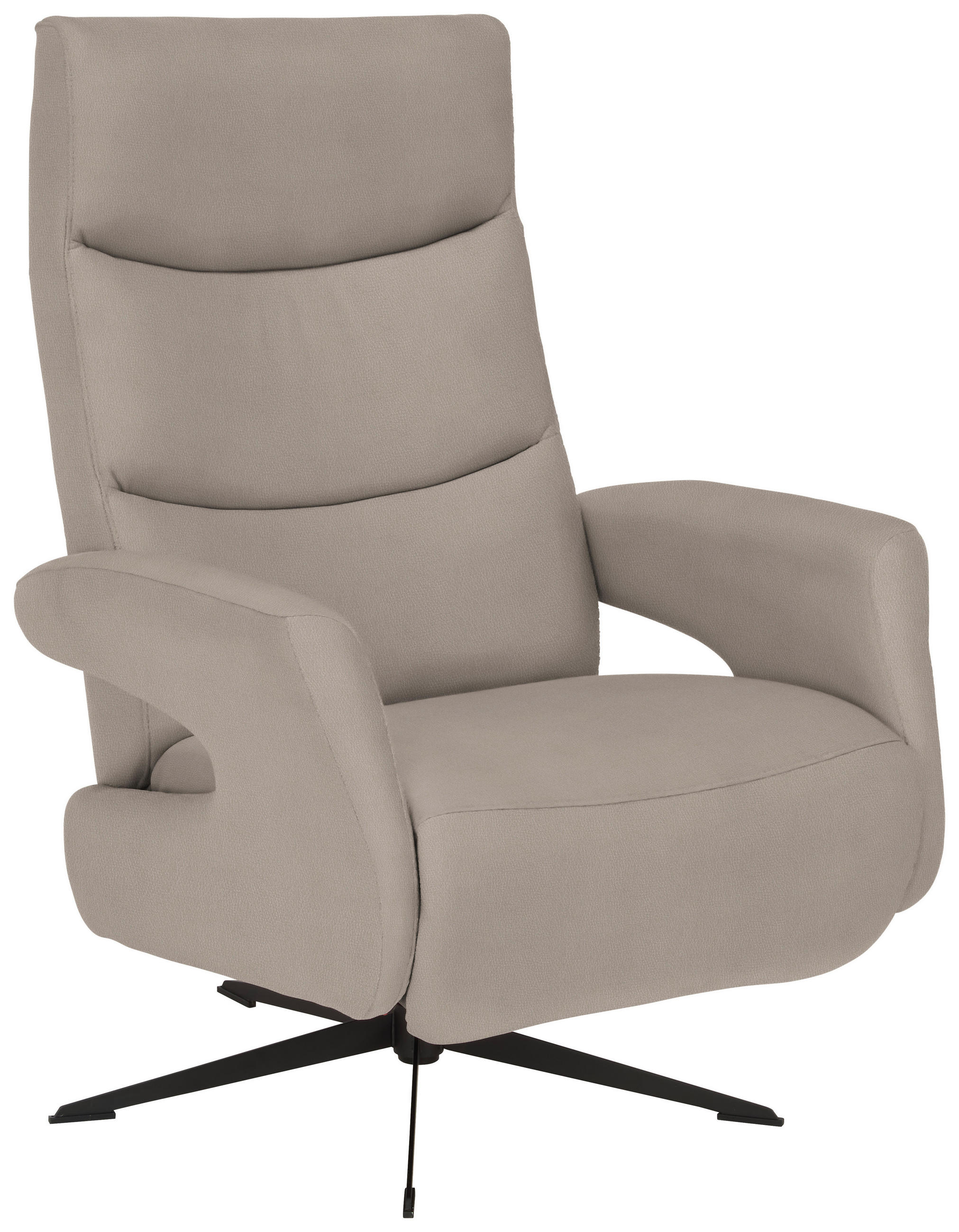 RELAXSESSEL in Textil Taupe  - Taupe/Schwarz, Design, Textil/Metall (75/106/89cm) - Welnova