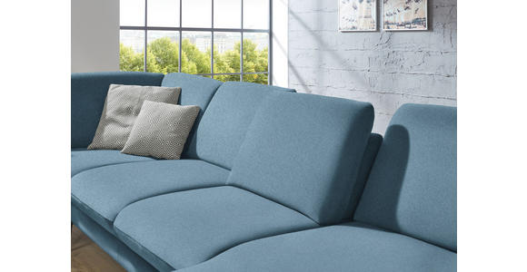 WOHNLANDSCHAFT in Webstoff Blau - Blau/Schwarz, Design, Textil/Metall (208/344/180cm) - Dieter Knoll