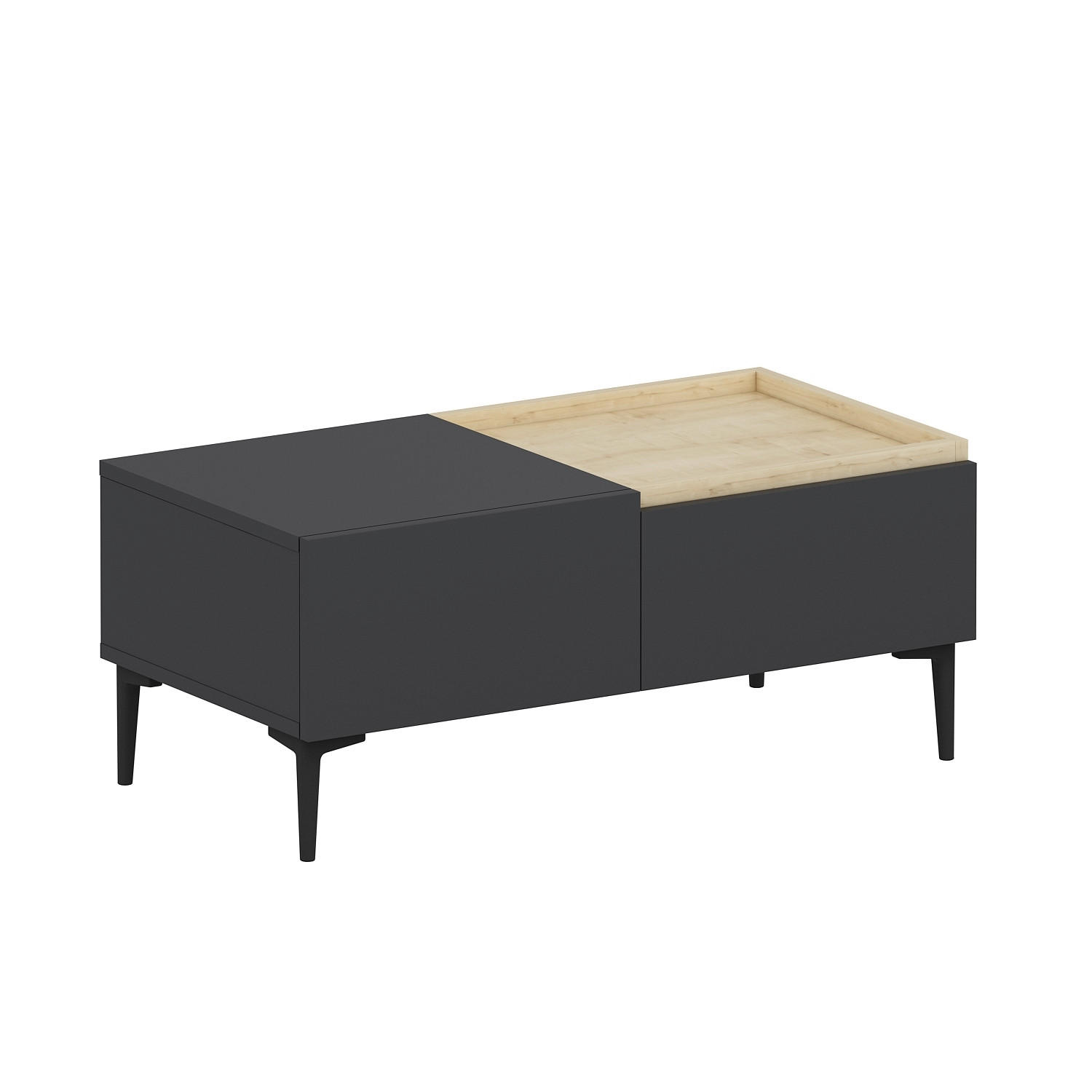 Livetastic Couchtisch Mia Couchtisch Anthrazit, Eiche 45x39x92 cm
