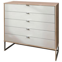 KOMÓD 224/105/43 cm  - króm, Basics, faalapú anyag/Üveg (224/105/43cm) - Venda