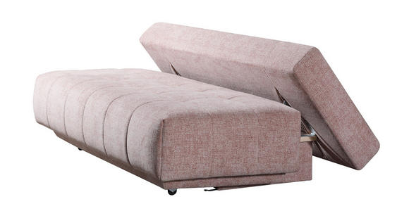 SCHLAFSOFA  in Flachgewebe Rosa  - Schwarz/Rosa, Design, Kunststoff/Textil (206/94/106cm) - Novel