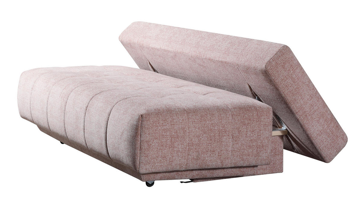 SCHLAFSOFA  mit Bettkasten erhältlich, Stoffauswahl, Schlafen auf Sitzhöhe, Bettfunktion erhältlich Flachgewebe Rosa  - Schwarz/Rosa, Design, Kunststoff/Textil (206/94/106cm) - Novel