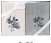 FROTTÍR TÖRÖLKÖZŐ SZETT 40/60 cm fehér, zsályazöld  - zsályazöld/fehér, Design, textil (40/60cm) - Esposa