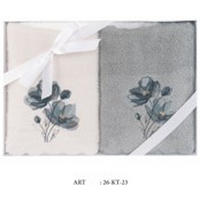 FROTTÍR TÖRÖLKÖZŐ SZETT 40/60 cm fehér, zsályazöld  - zsályazöld/fehér, Design, textil (40/60cm) - Esposa