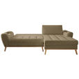 ECKSOFA in Webstoff Olivgrün  - Eichefarben/Olivgrün, Design, Holz/Textil (282/175cm) - Carryhome