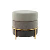 HOCKER Struktur Grau, Goldfarben  - Goldfarben/Grau, Basics, Textil/Metall (48,5/46/48,5cm) - Kayoom