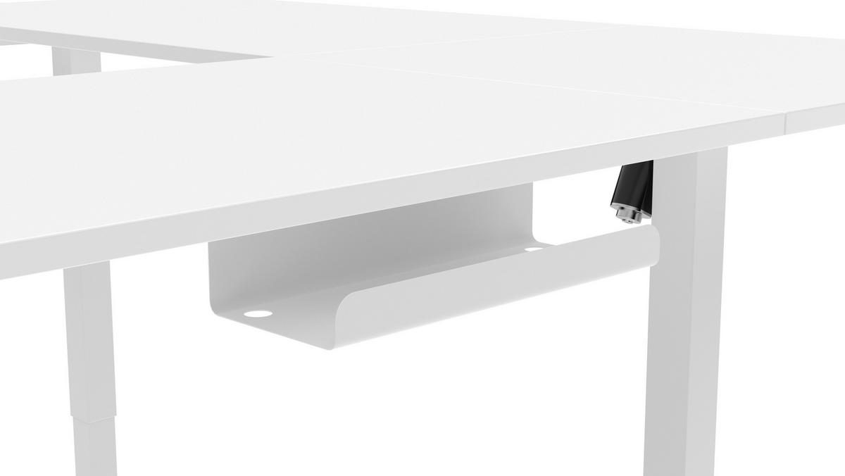 ECKSCHREIBTISCH höhenverstellbar  - Weiss, Konventionell, Holzwerkstoff/Kunststoff (160/160/72-117cm) - Carryhome