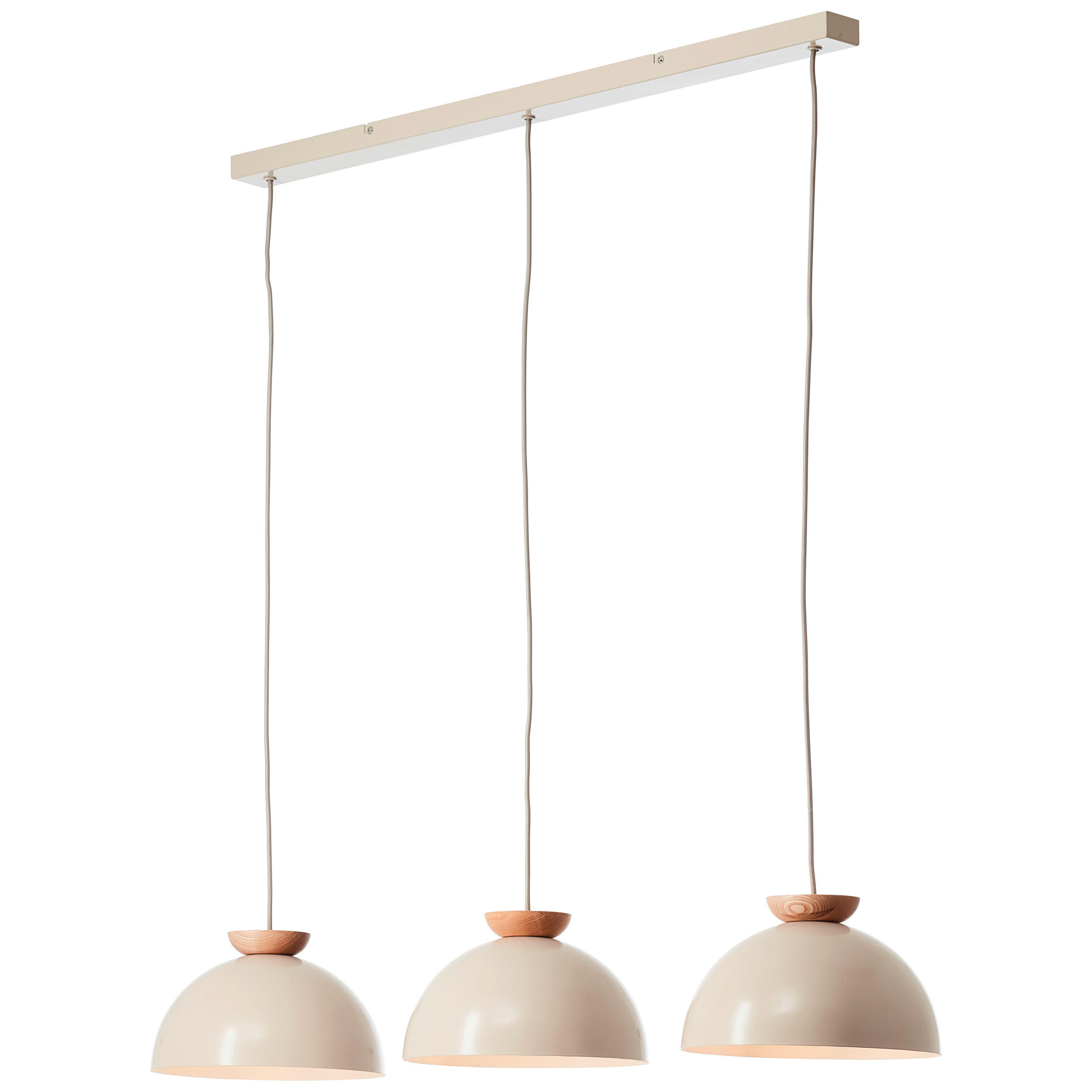 PENDELLEUCHTE 25/100/100 cm    - Beige/Naturfarben, Design, Holz/Metall (25/100/100cm) - Brilliant