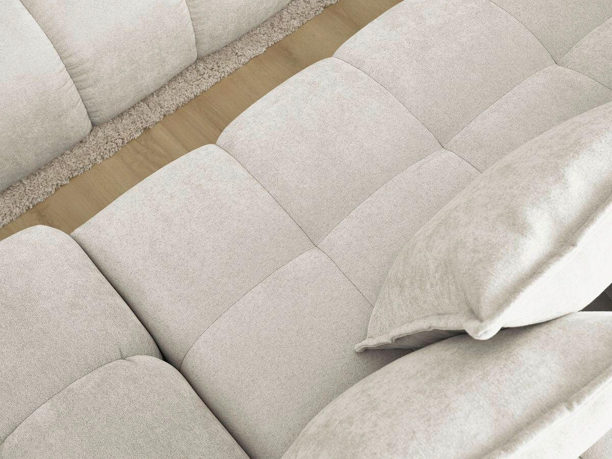 ECKSCHLAFSOFA EVEREST  mit Rücken echt, Armteil links, Armteil rechts Struktur Beige  - Beige/Schwarz, MODERN, Kunststoff/Textil (318/180cm) - Livetastic