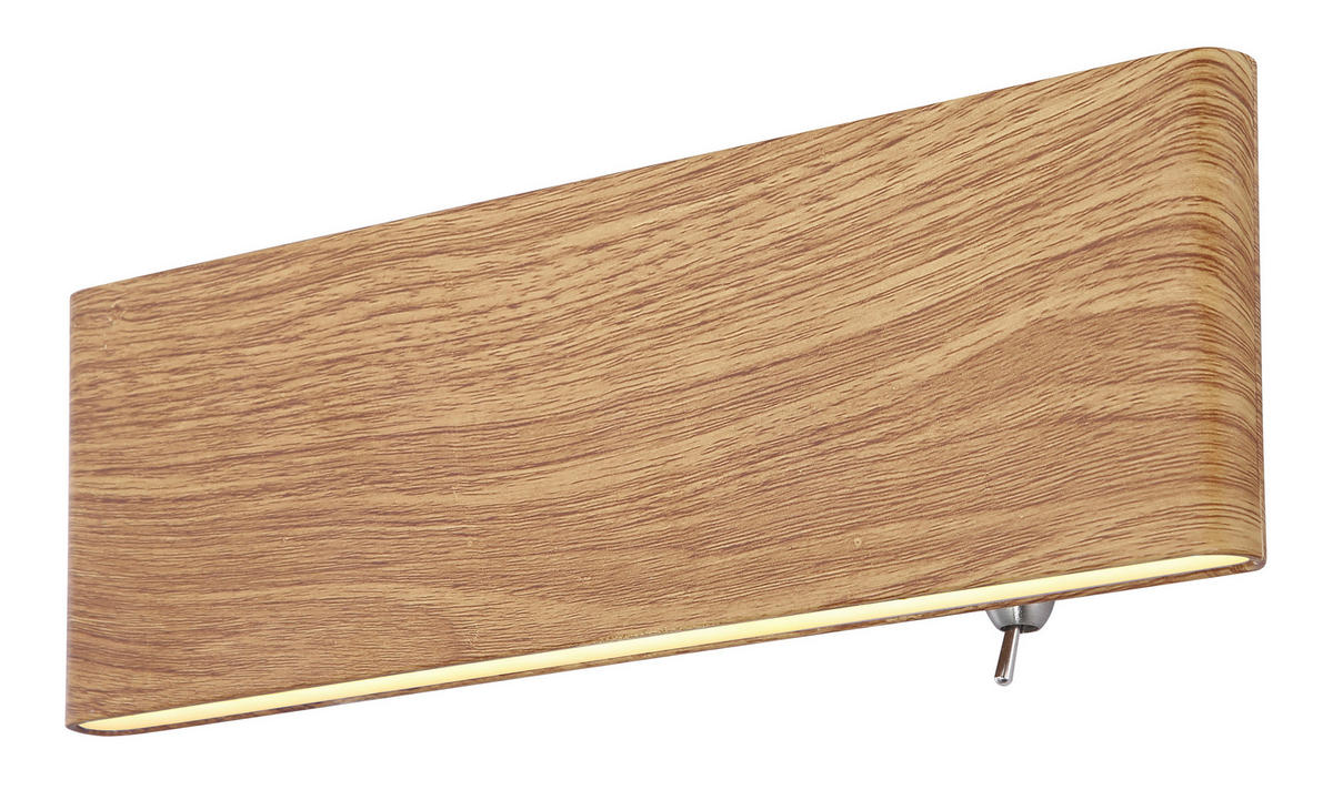 Aplică De Perete Cu Led 22,5/4,5/8 cm    - maro/alb, Natur, plastic/metal (22,5/4,5/8cm) - Globo