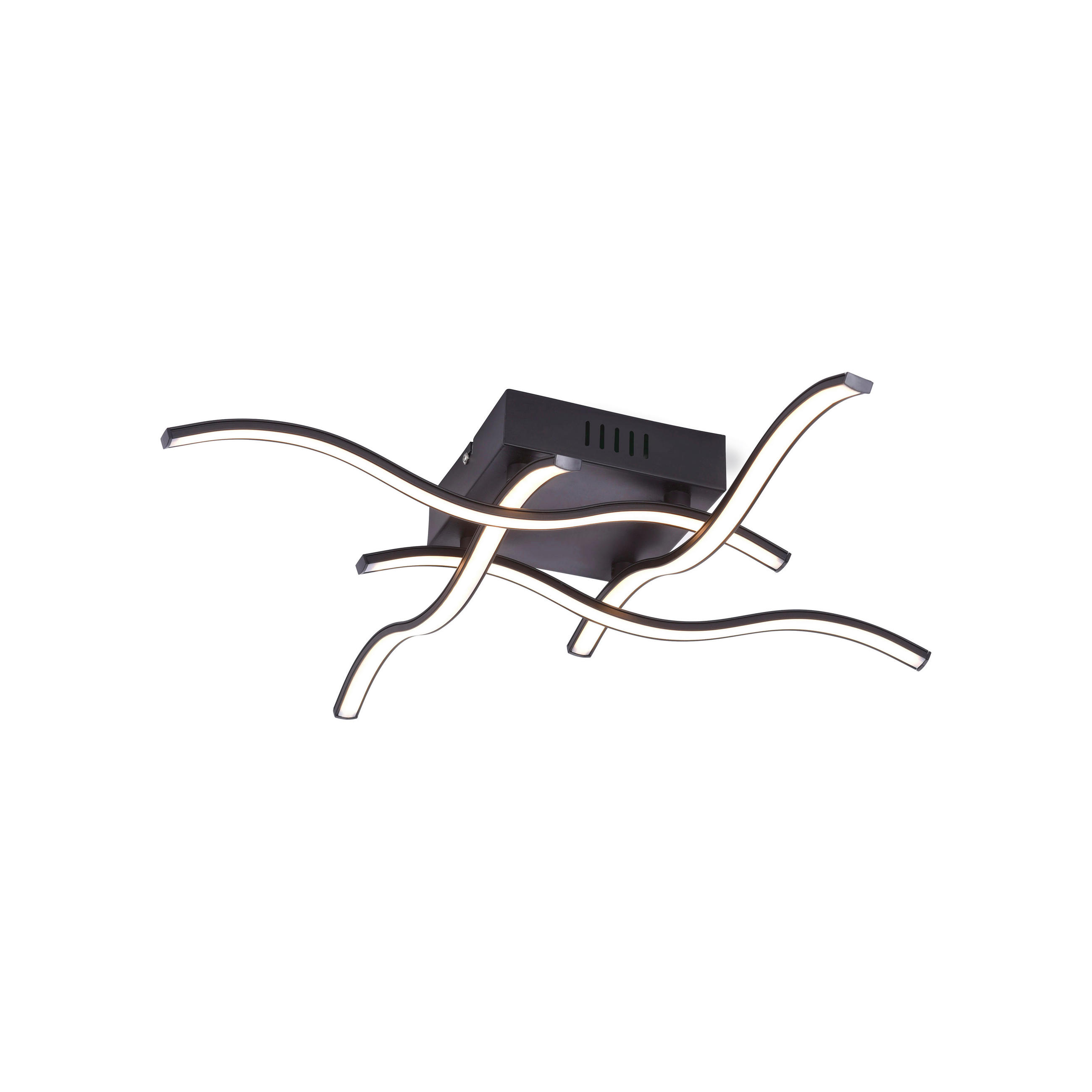 Just Light Led-Deckenleuchte Wave Schwarz 55x9x55 cm