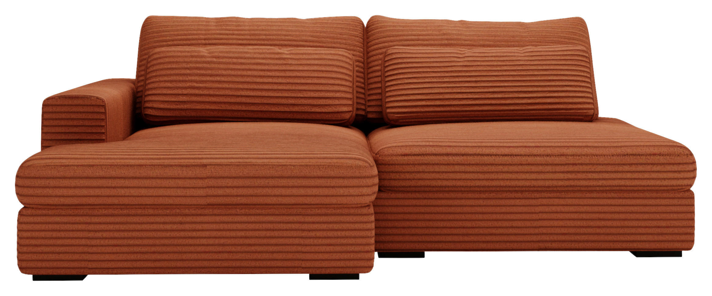 ECKSOFA in Cord Bronzefarben  - Schwarz/Bronzefarben, Design, Kunststoff/Textil (158/223cm) - Lomoco