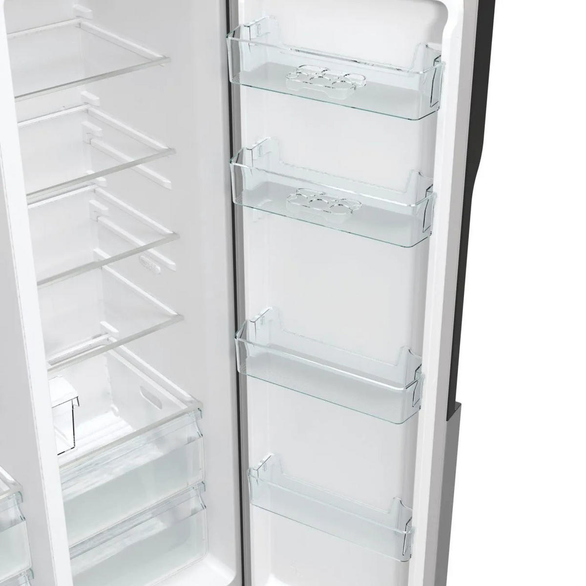 SIDE-BY-SIDE 91,5/178,6/69,8 cm NRR9185ESXL  - Edelstahlfarben, MODERN, Glas/Kunststoff (91,5/178,6/69,8cm) - Gorenje