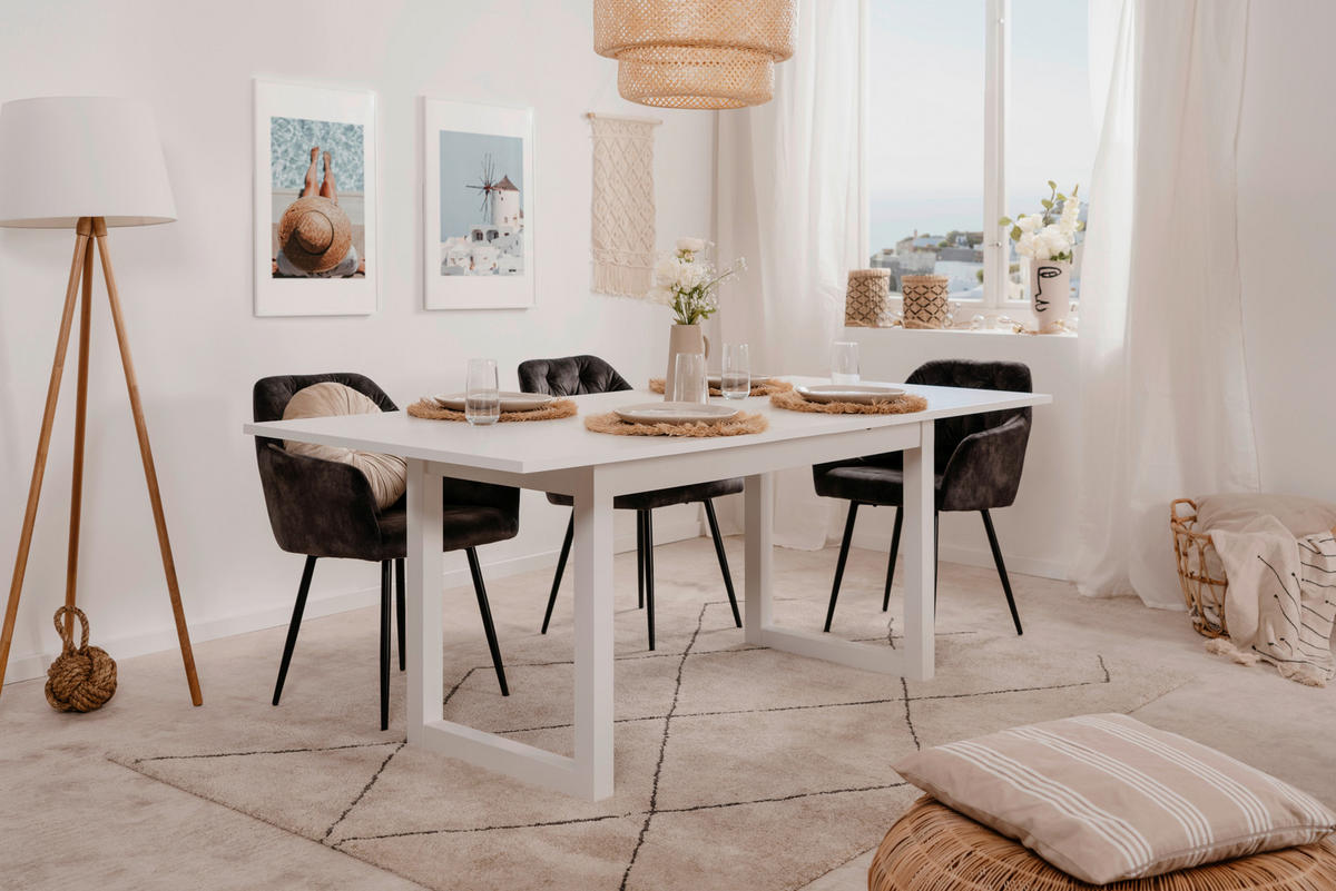 ESSTISCH Holzwerkstoff 160/90/75 cm  - Weiss, Design, Holzwerkstoff (160/90/75cm) - MID.YOU