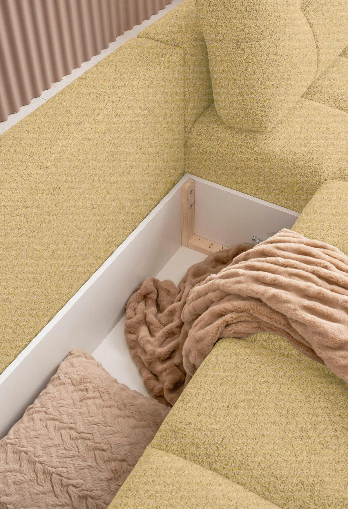 ECKSOFA  in Gelb  268/184 cm  - Gelb/Schwarz, Design, Kunststoff/Textil (268/184cm) - MID.YOU