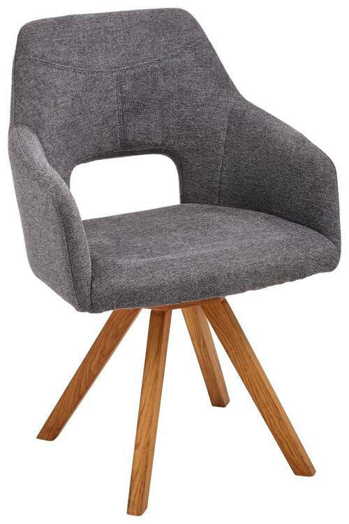 ARMLEHNSTUHL in Webstoff - Eichefarben/Anthrazit, Design, Holz/Textil (57/84/57cm) - Voleo