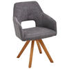 ARMLEHNSTUHL  in Webstoff  - Eichefarben/Anthrazit, Design, Holz/Textil (57/84/57cm) - Voleo