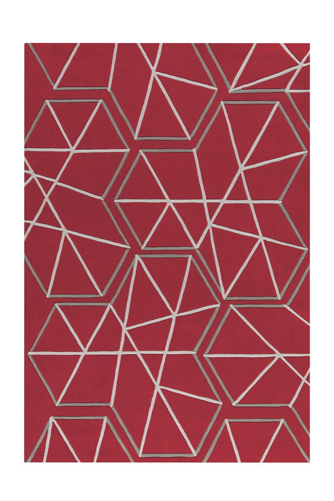 FLACHWEBETEPPICH  Wohnzimmer 140/200 cm Grau, Rot rechteckig  - Rot/Grau, Basics, Textil (140/200cm) - Kayoom