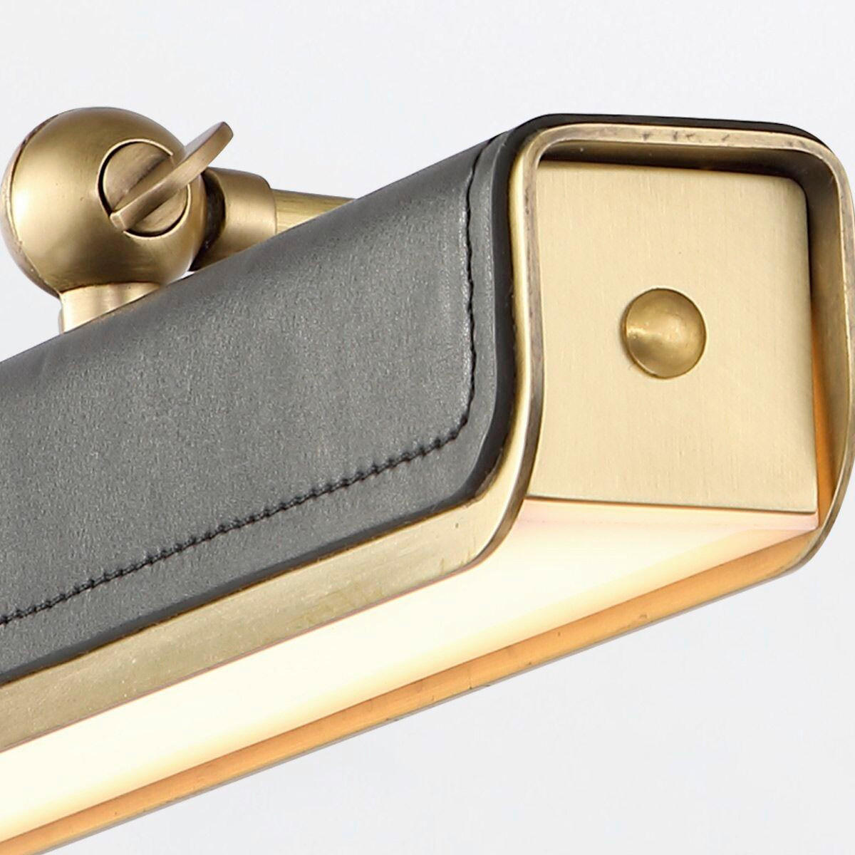 WANDLEUCHTE    - Messingfarben, KONVENTIONELL, Leder/Kunststoff (19,7/30,5/24,8cm) - Elstead Lighting