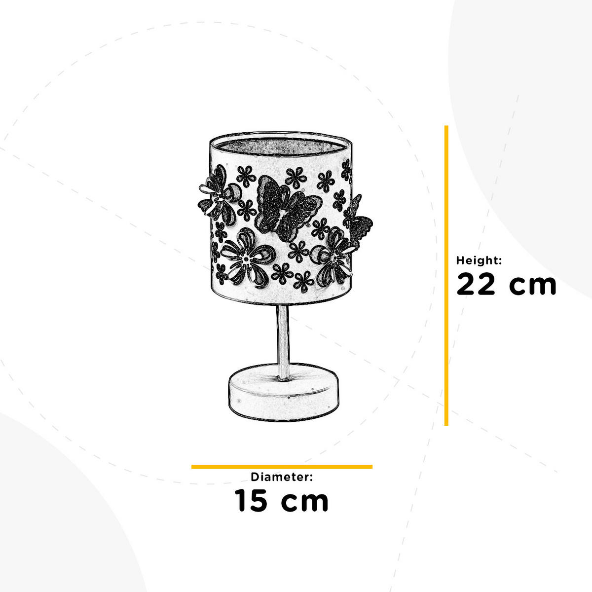 DĚTSKÁ STOLNÍ LAMPIČKA, 15/15/22 cm - bílá/šeříková, Lifestyle, kov/textil (15/15/22cm)