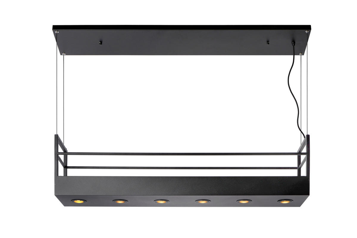 HÄNGELEUCHTE 110/22/160 cm  - Schwarz, Design, Metall (110/22/160cm) - Lucide