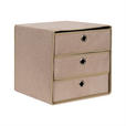 SCHUBLADENBOX 32/32/32 cm - Beige/Grau, Basics, Karton/Textil (32/32/32cm) - Homeware