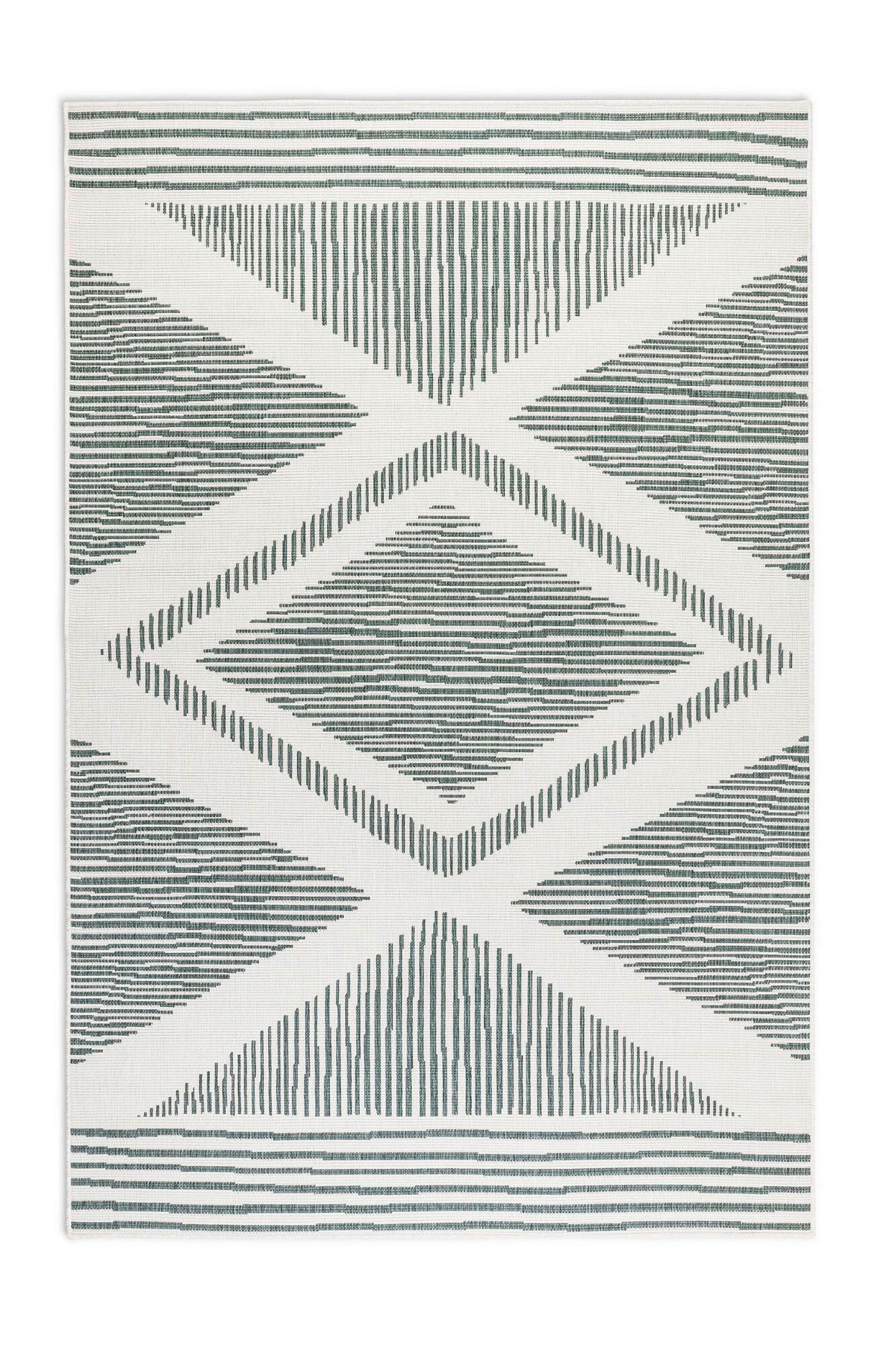 OUTDOORTEPPICH 80/150 cm Gemini Weiß, Dunkelgrün  - Dunkelgrün/Weiß, Design, Kunststoff (80/150cm)