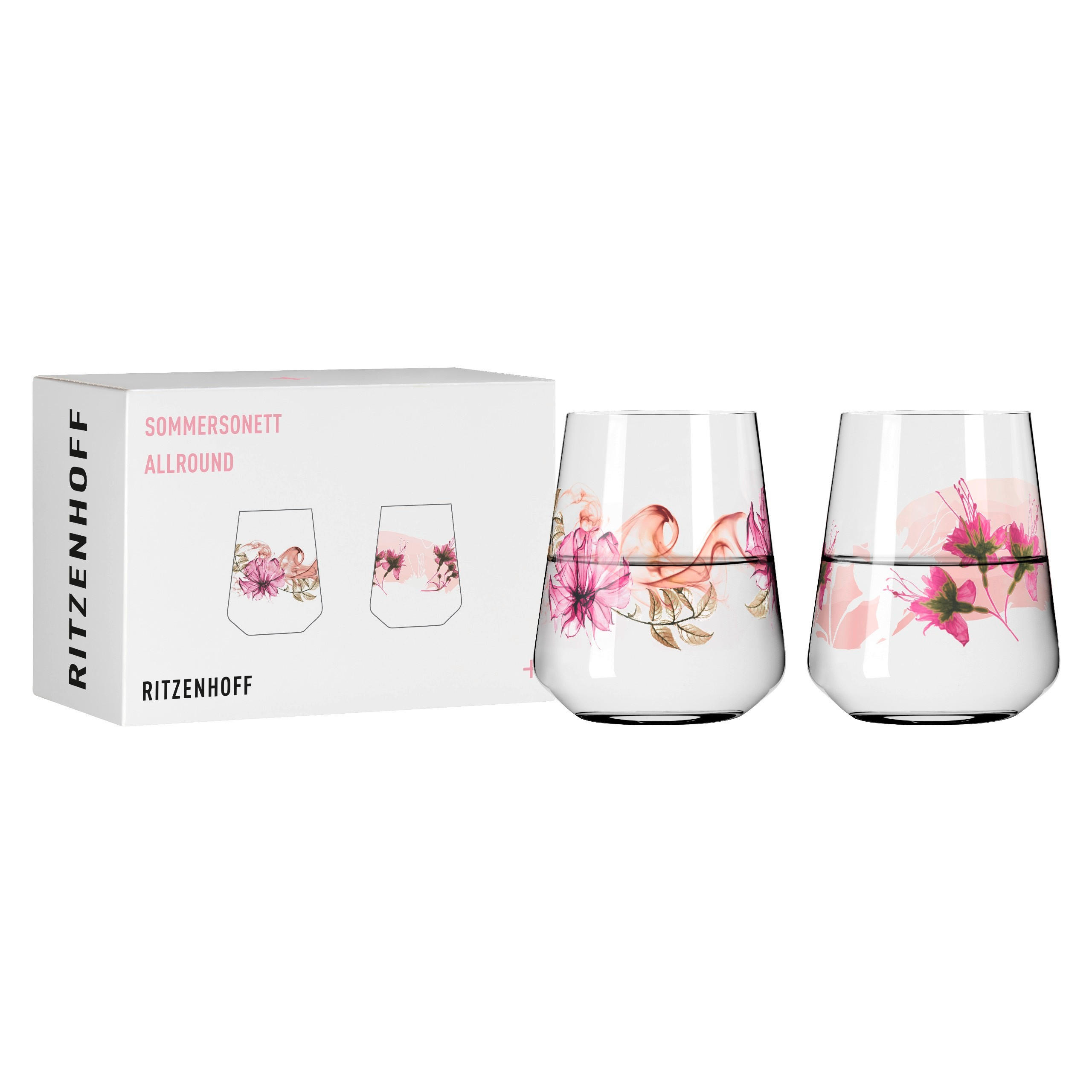 WASSERGLAS 510 ml 2-teilig  - Beere/Rosa, LIFESTYLE, Glas (9,3/9,3/11cm) - Ritzenhoff