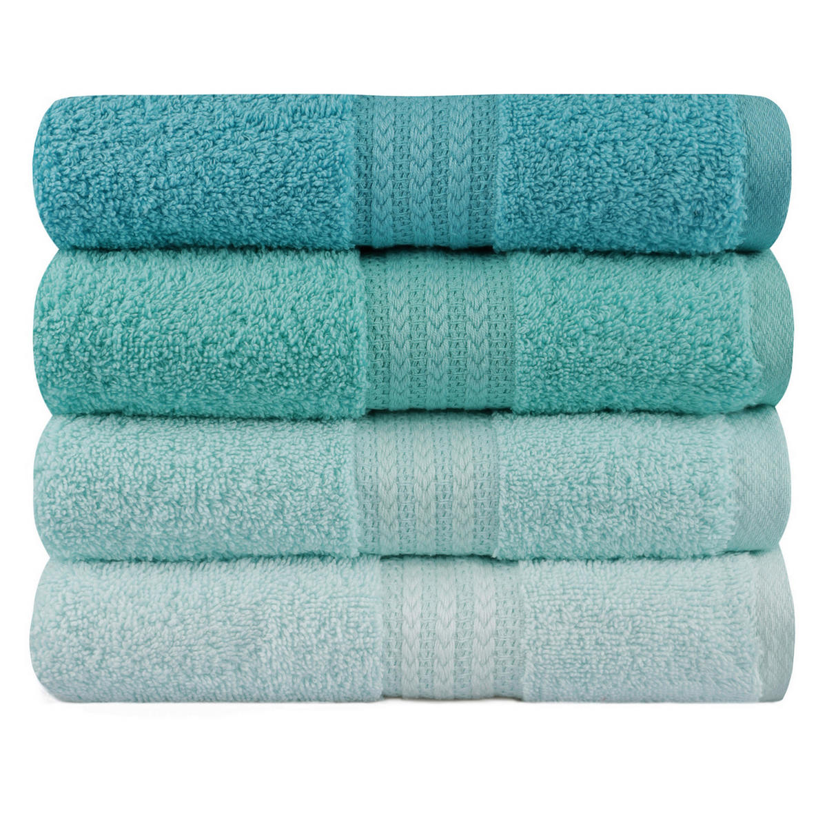 HANDTUCHSET Grün, Hellgrün, Mintgrün, Salbeigrün  - Salbeigrün/Hellgrün, Basics, Textil (50/90cm)