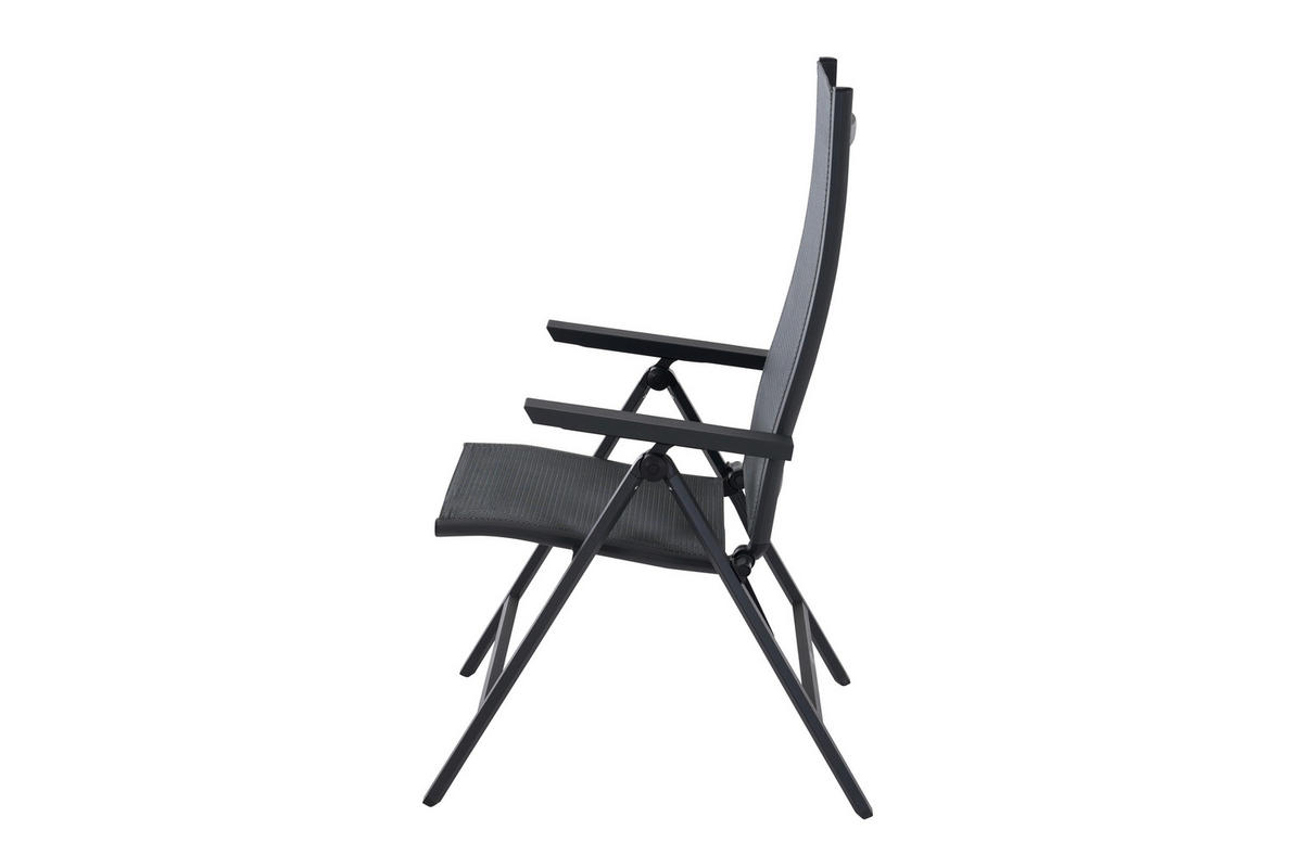 GARTENKLAPPSESSEL in Metall, Kunststoff Anthrazit  - Anthrazit, Basics, Kunststoff/Metall (60/110/66cm) - Siena Garden