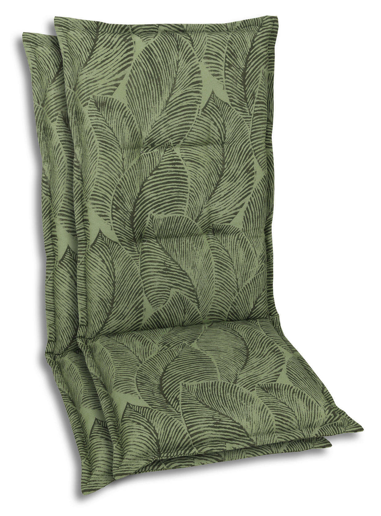 SESSELAUFLAGENSET Blätter  - Grün, Basics, Textil (50/7/120cm)