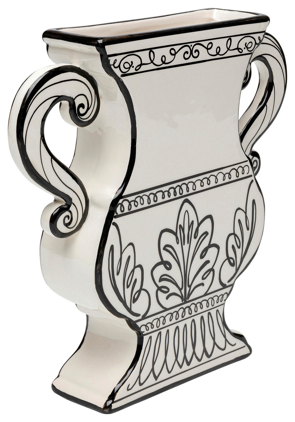 VASE 23,5 cm  - Schwarz/Weiß, KONVENTIONELL, Keramik (23/23/5cm) - Kare-Design