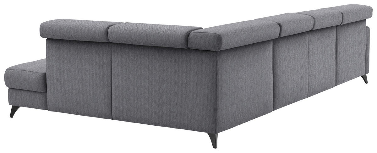 WOHNLANDSCHAFT Flachgewebe Grau  - Schwarz/Grau, Konventionell, Textil/Metall (174/333/215cm) - Beldomo System
