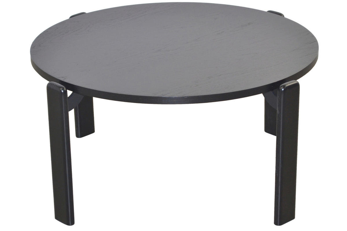 COUCHTISCH Eiche furniert 76/76/36 cm rund Schwarz  - Schwarz, Design, Holz/Holzwerkstoff (76/76/36cm) - MID.YOU