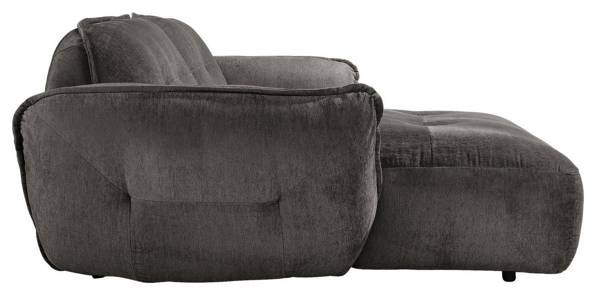 ECKSOFA in Chenille Anthrazit  - Anthrazit/Schwarz, Modern, Kunststoff/Textil (184/269cm) - Trendmanufaktur