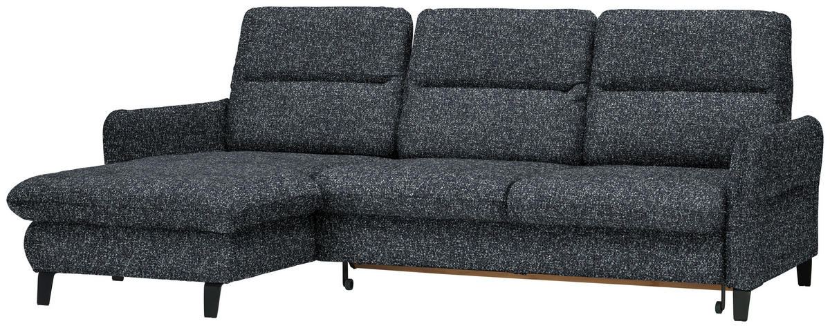 Freisteller von Livetastic ECKSOFA Schwarz Plüsch.