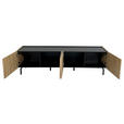 LOWBOARD LINO in 181/50/40 cm - Eichefarben/Schwarz, Design, Holzwerkstoff/Metall (181/50/40cm) - Xora