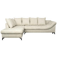 ECKSOFA Perlmutt Struktur  - Perlmutt/Schwarz, KONVENTIONELL, Textil/Metall (194/274cm) - Carryhome